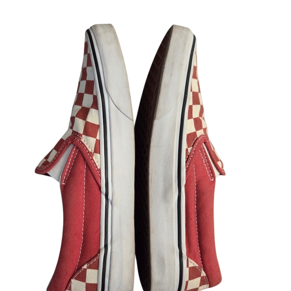 **SOLD ***Vans Rust And Cream Checkered Slip-On Sneakers 7 Women 5.5 Men - Picture 5 of 8